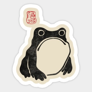 Matsumoto Hoji Woodblock Print Grumpy Frog Toad Sticker